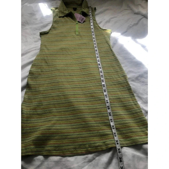 Wild Fable Women’s Polo Dress, Sleeveless Bodycon green striped - Size L - Picture 5 of 5
